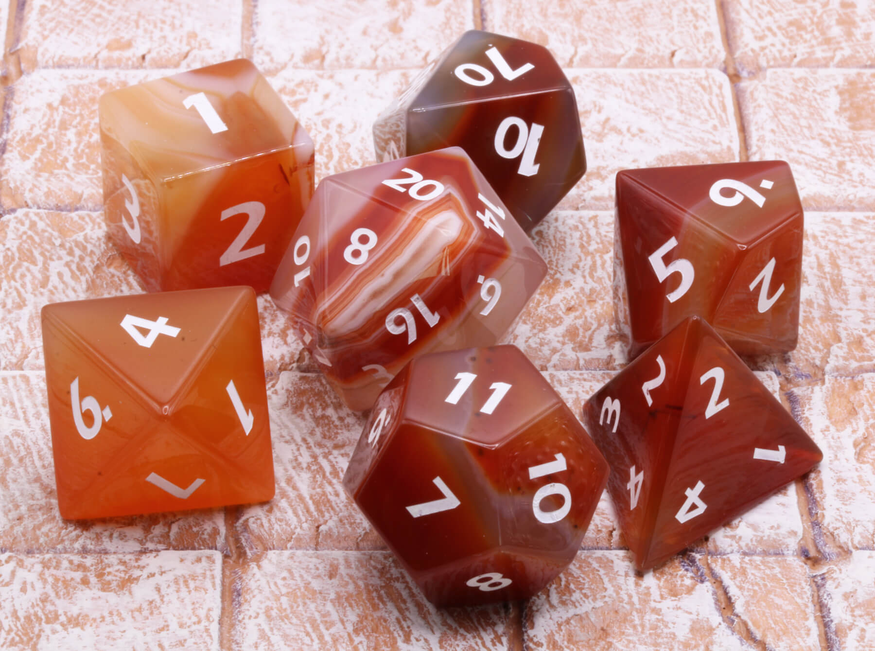 Beautiful Orange gemstone agate dice