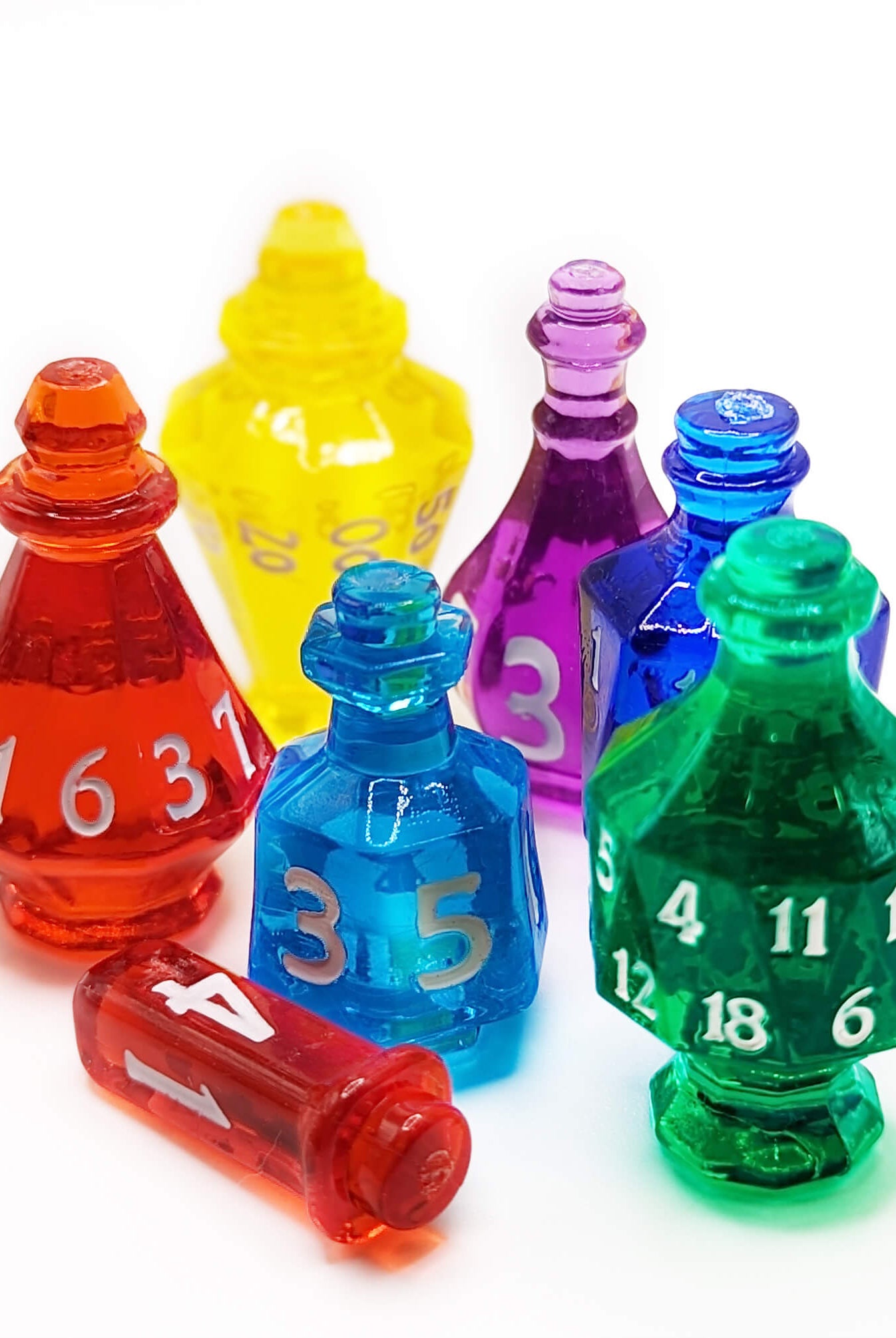 Potion Bottles Dice Set for dungeons and dragons and other rpg games