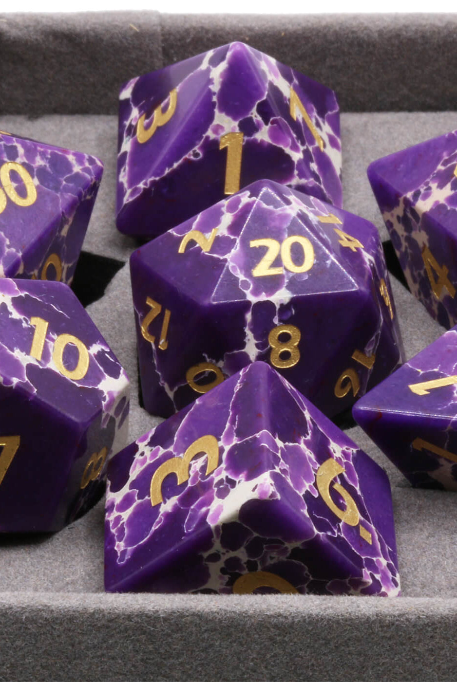 Purple Turquoise Gemstone dice on sale at Dark Elf Dice