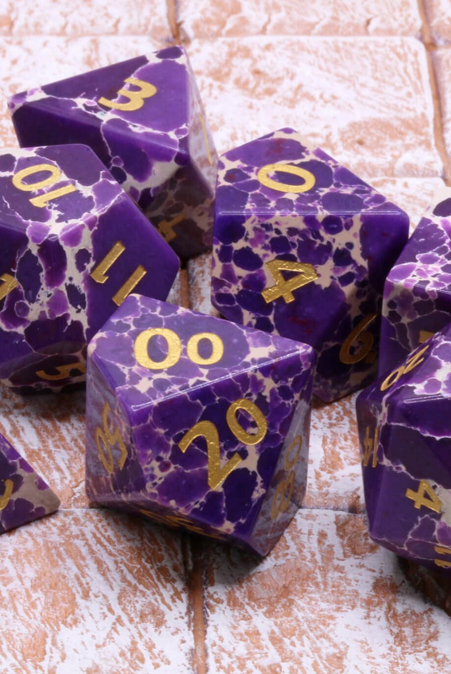 Purple Turquoise Gemstone Dice Set