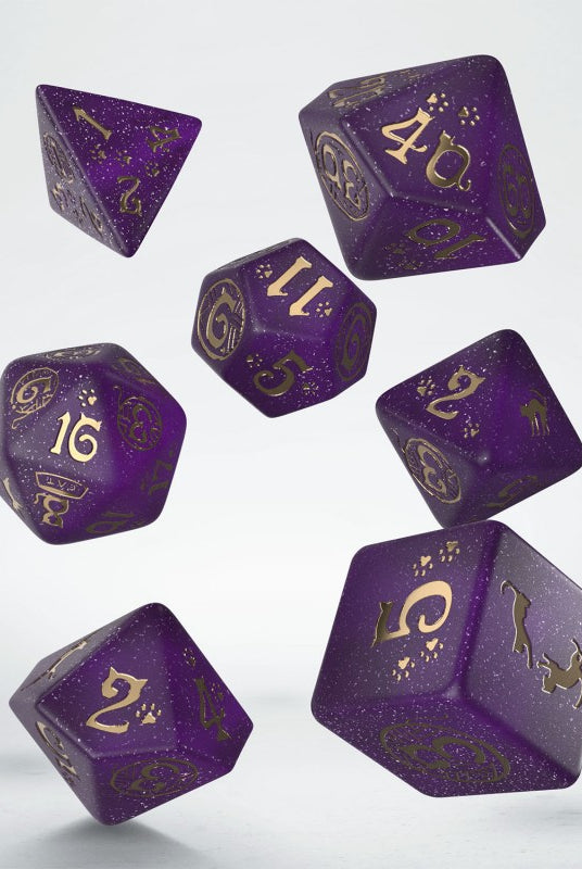 Purple CATS dice set for dnd games