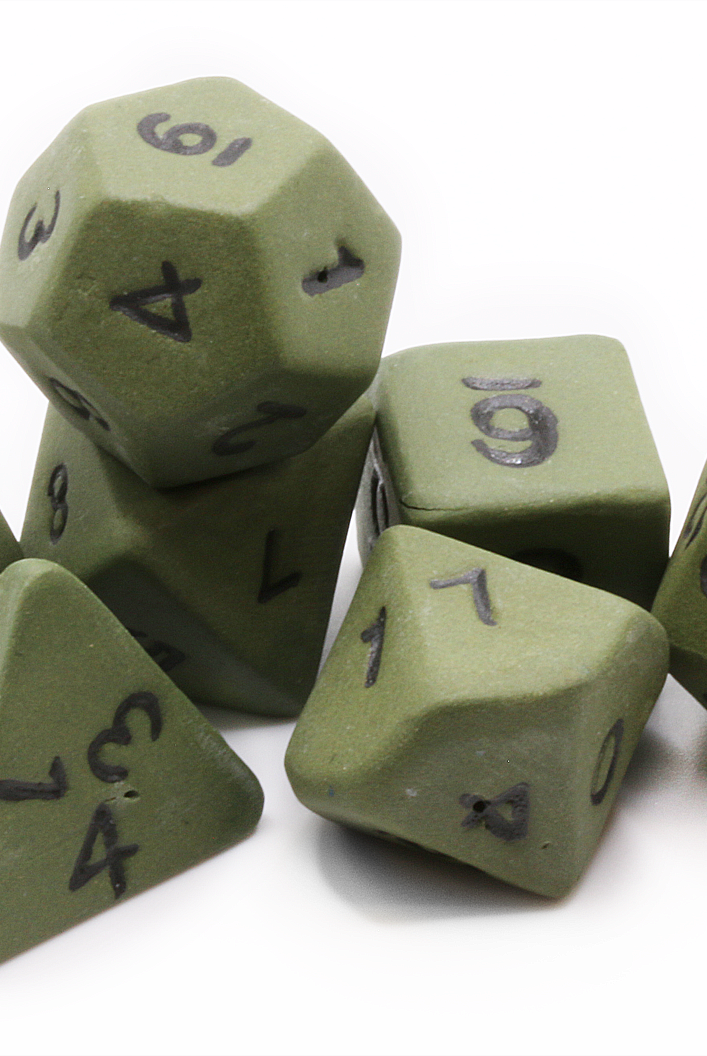 Green Ceramic Dice Set at Dark Elf Dice