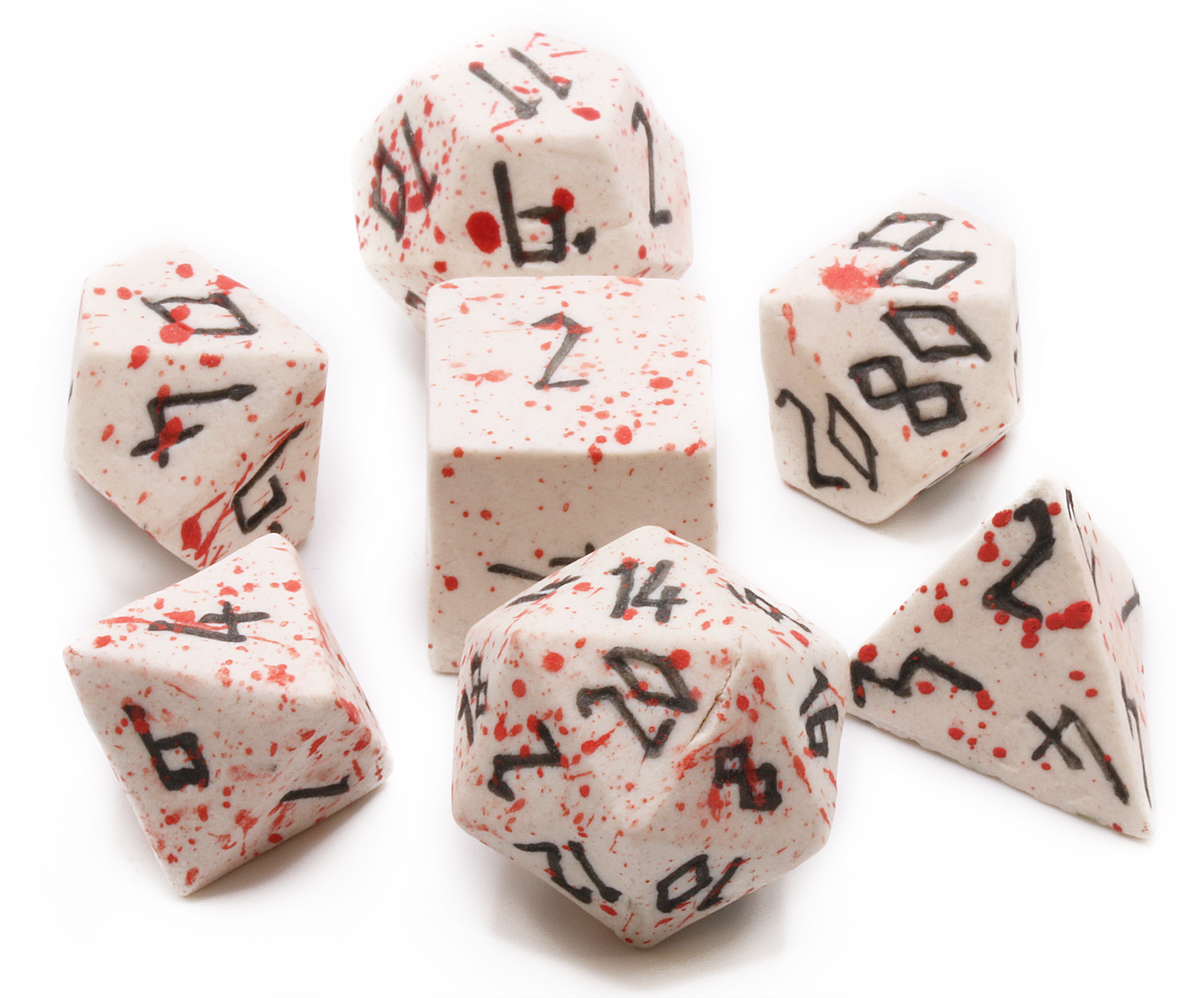 Blood Skeleton Ceramic Dice Set