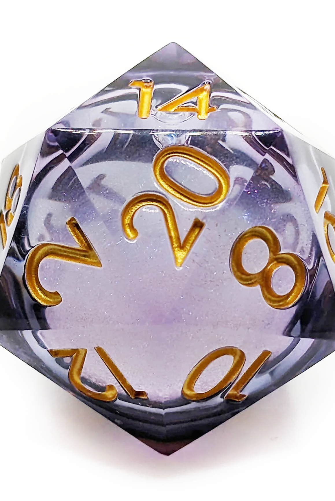 Liquid core d20 midnight purple dice for dnd games