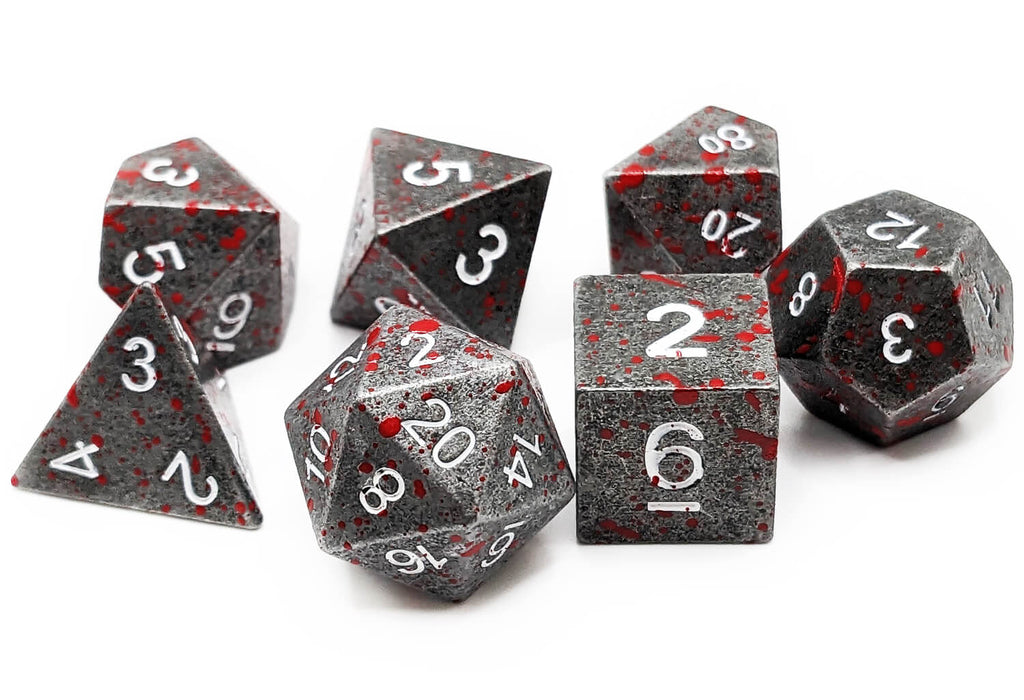 Battle Hardened Blood Splatter dice for ttrpg and dnd games