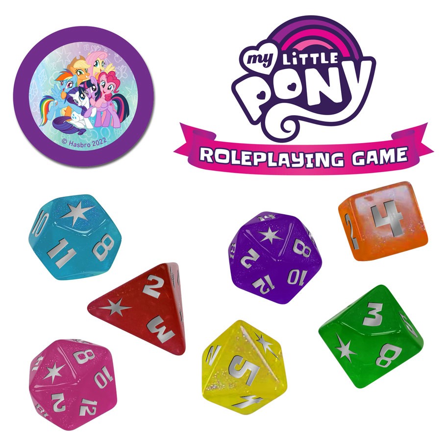 My Litte Pony Rainbow TTRPG dice