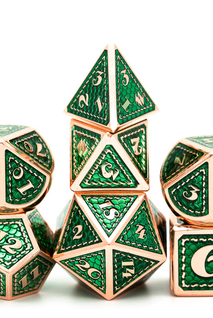 Green and Copper Mermaid Dice