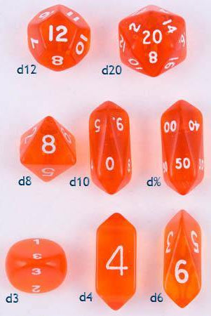 Hybrid Crystal Dice Orange