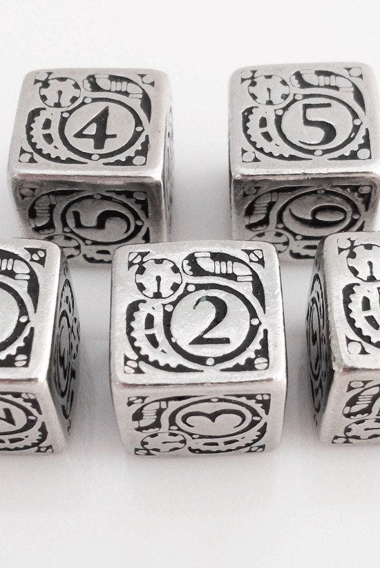Steampunk Dice Metal D6