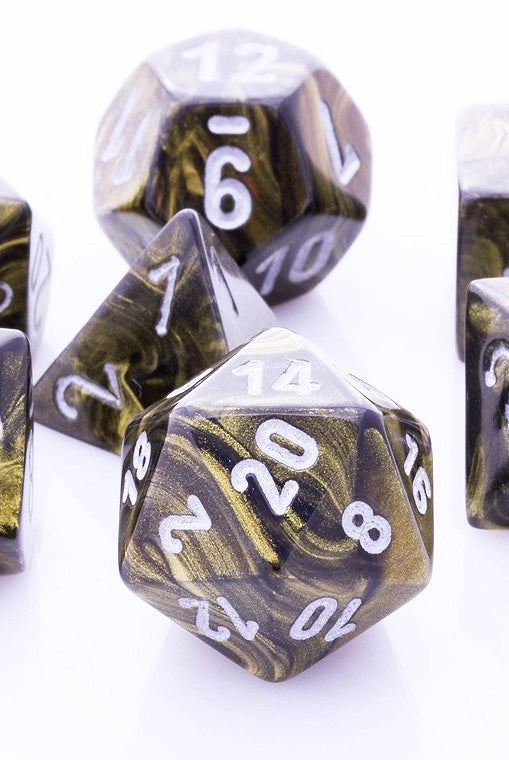 Lustrous Dice Black Gold Leaf