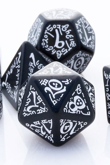 Elven Dice Black White