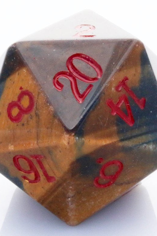 Dwarven Stones D20 Tiger Eye