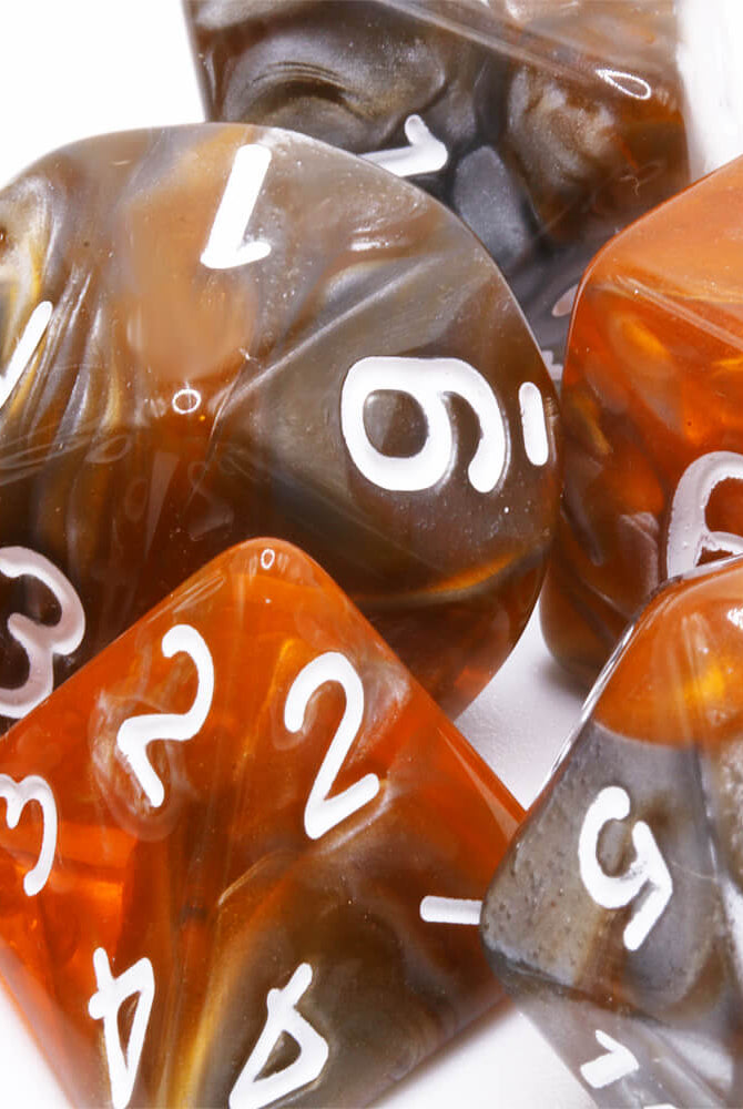 TTRPG Dice Amber Blend