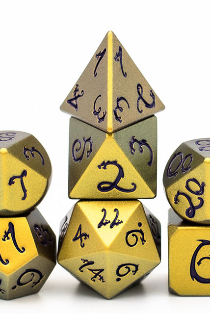 Gold Dragon Purple RPG Dice