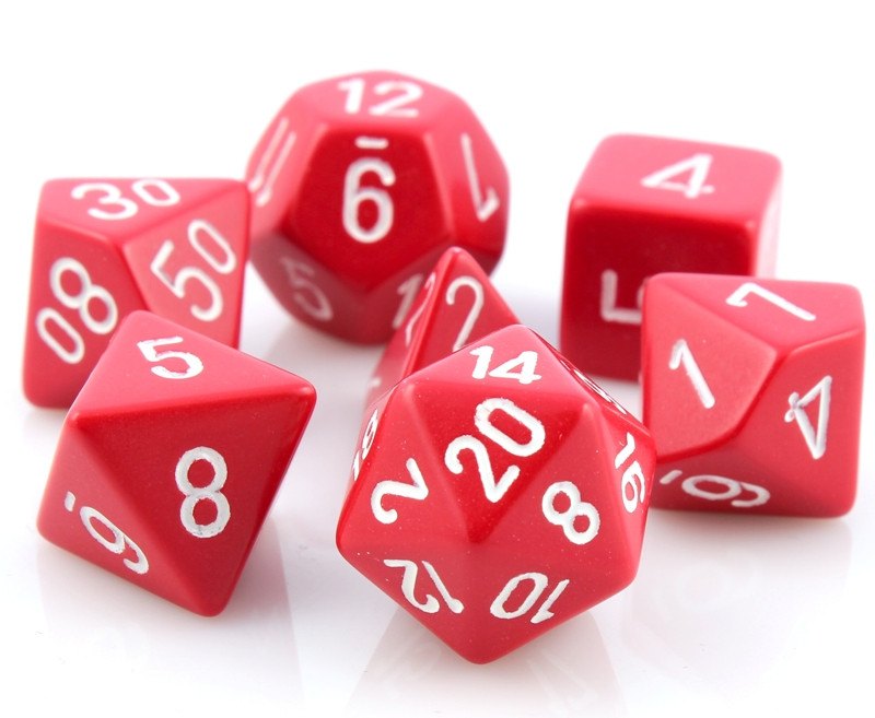 Opaque Dice Red White