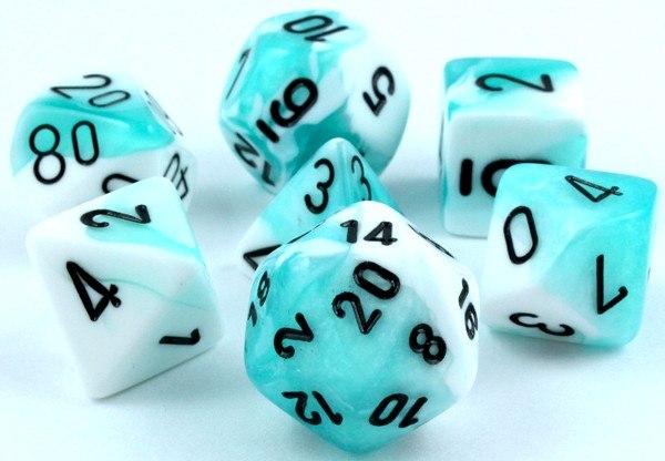 Gemini Dice Teal White
