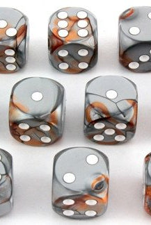 Gemini Dice d6 Copper Steel