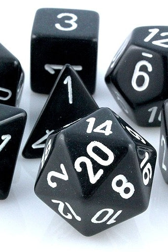 Opaque Dice Black White