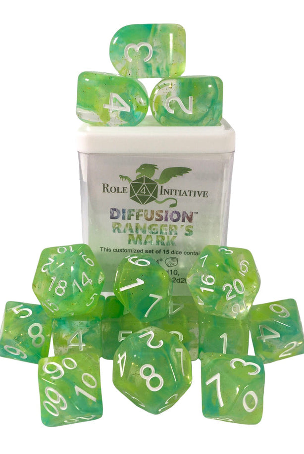 15 piece Diffusion Dice (Ranger's Mark) for dnd like games