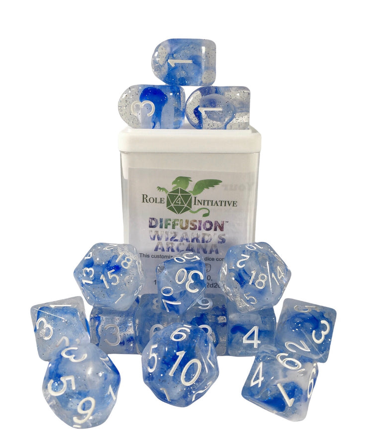 15 piece set for ttrpg games Diffusion Dice (Wizard's Arcana)