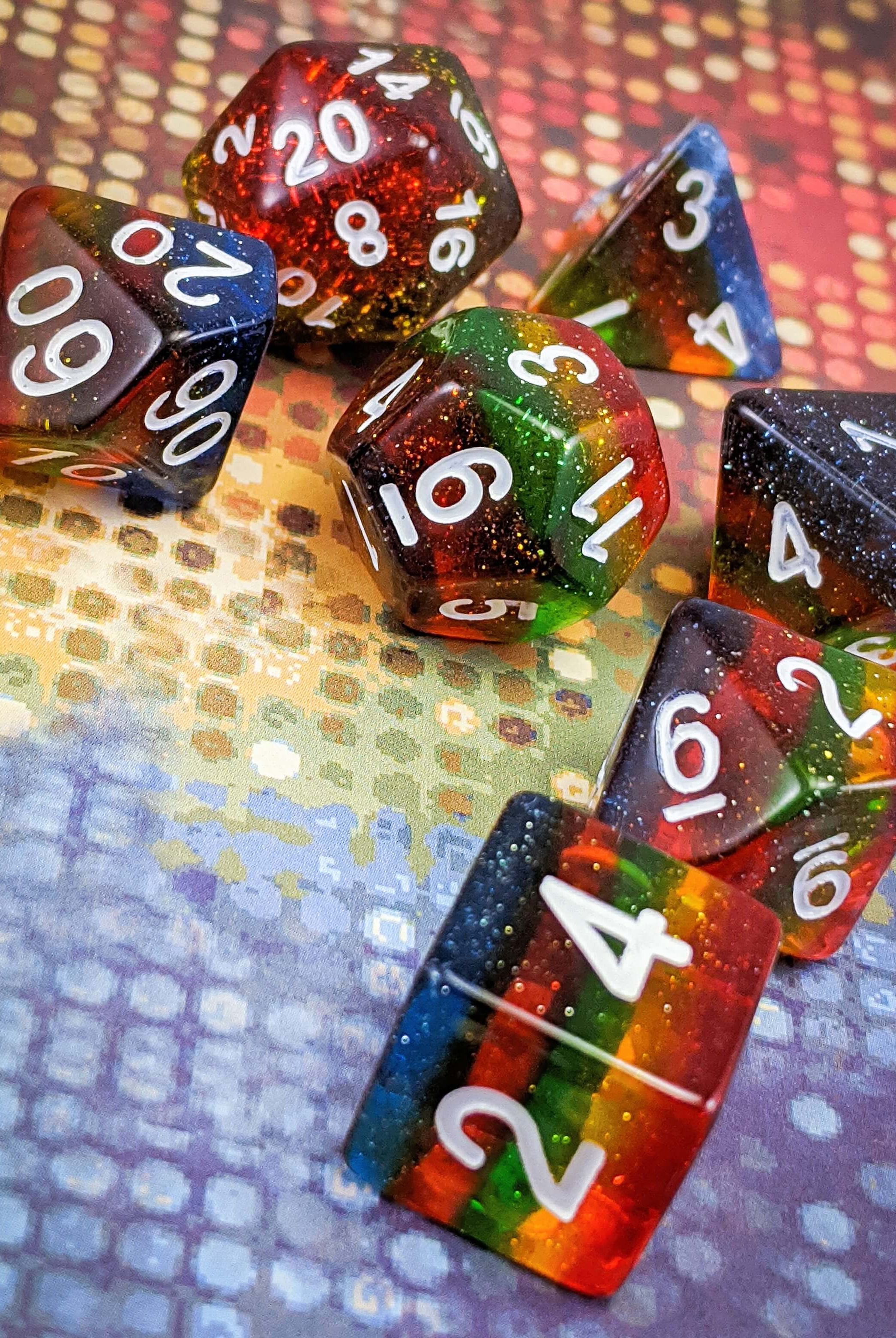 80's Rainbow Dice