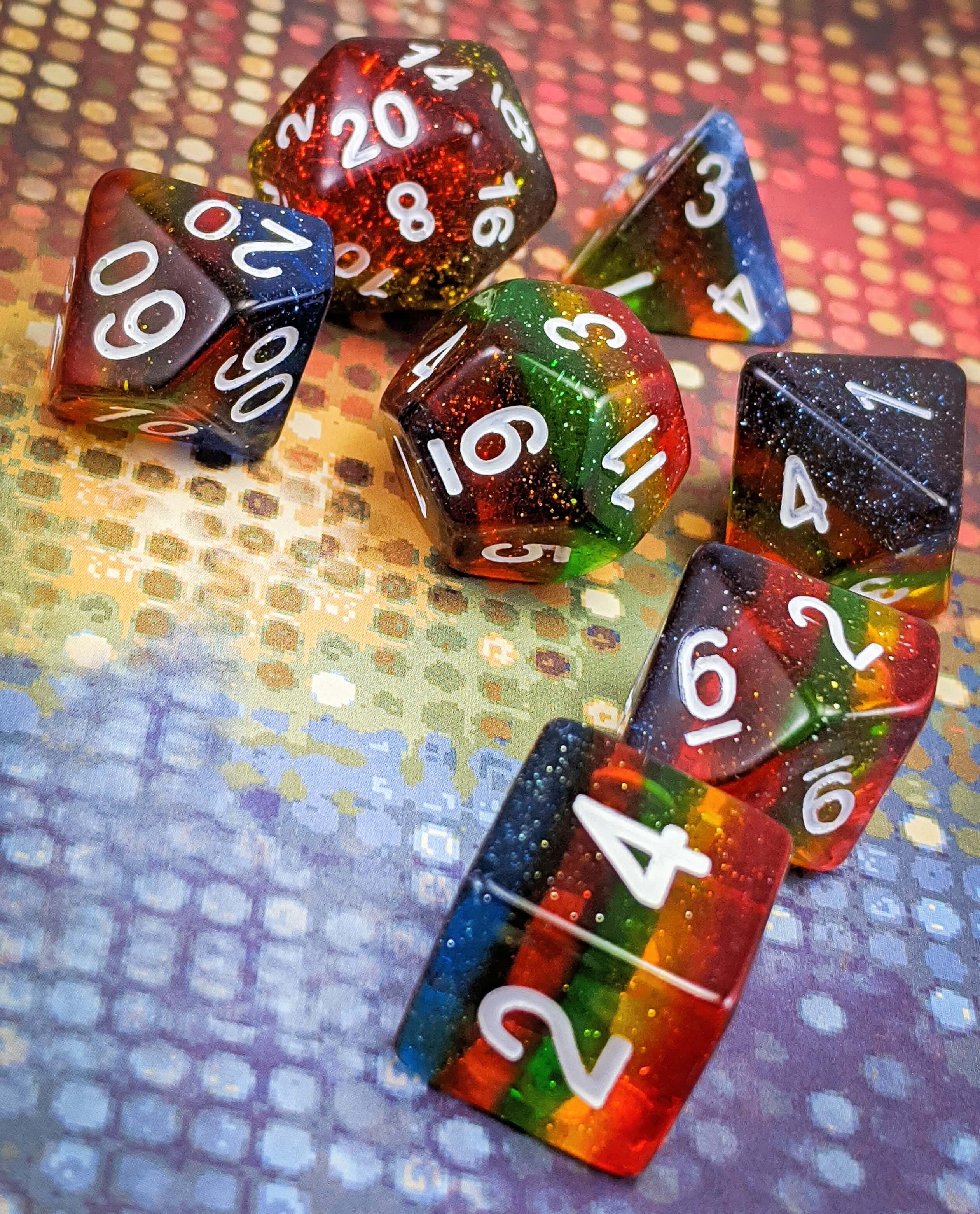 80's Rainbow Dice