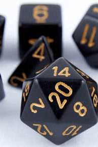 Opaque Dice Black Gold