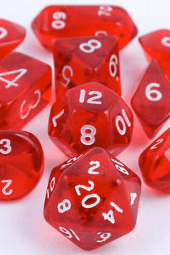 Translucent Hybrid Dice Red