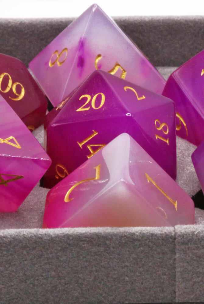 Pink Agate DnD Dice