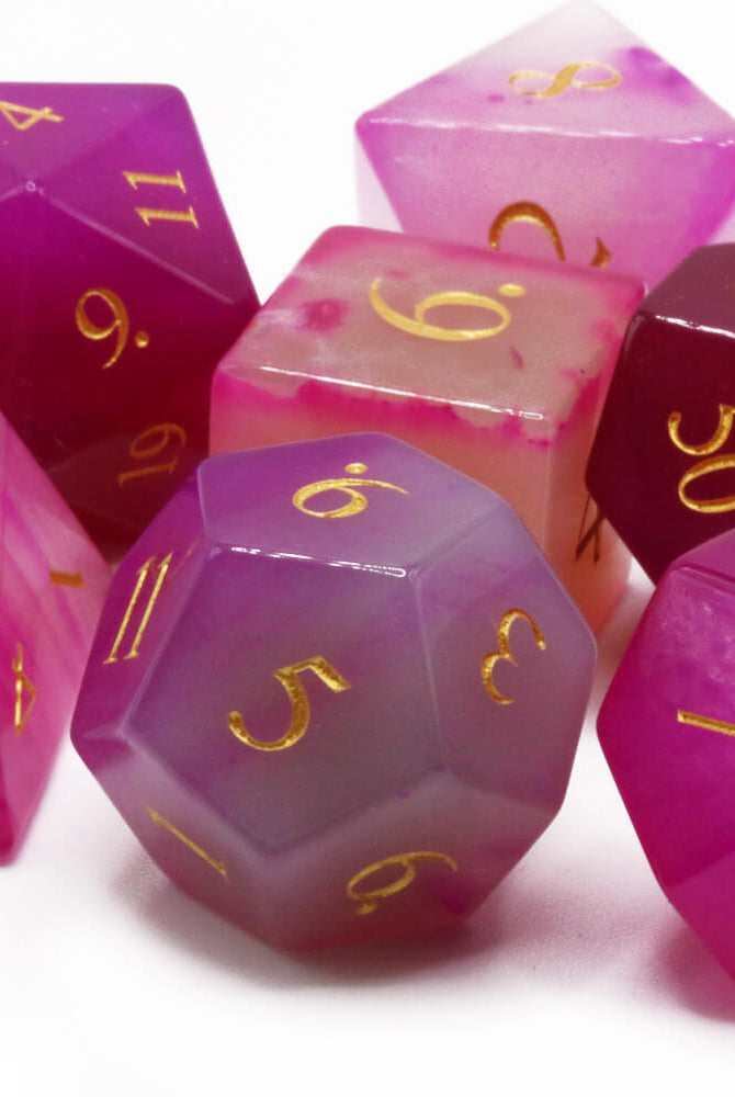 Pink Agate TTRPG Dice