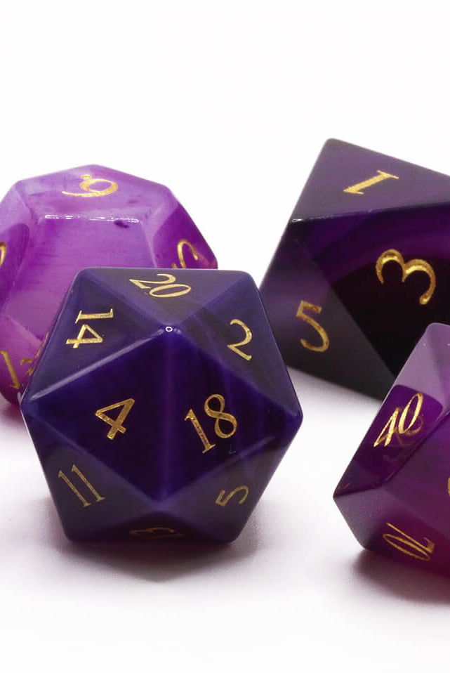 Purple Agate TTRPG Dice
