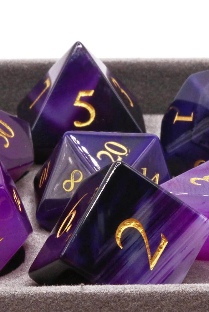 Purple Agate DnD Dice