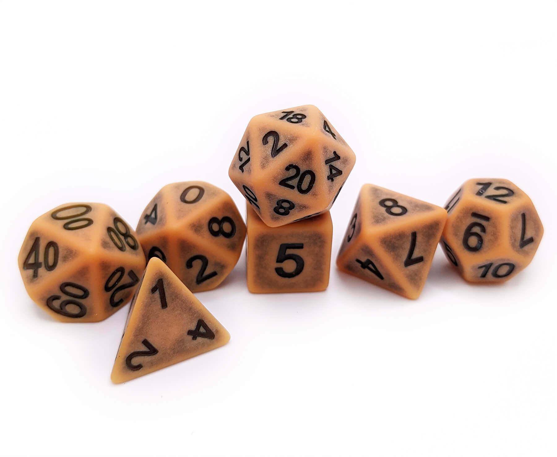 ancient orange dice