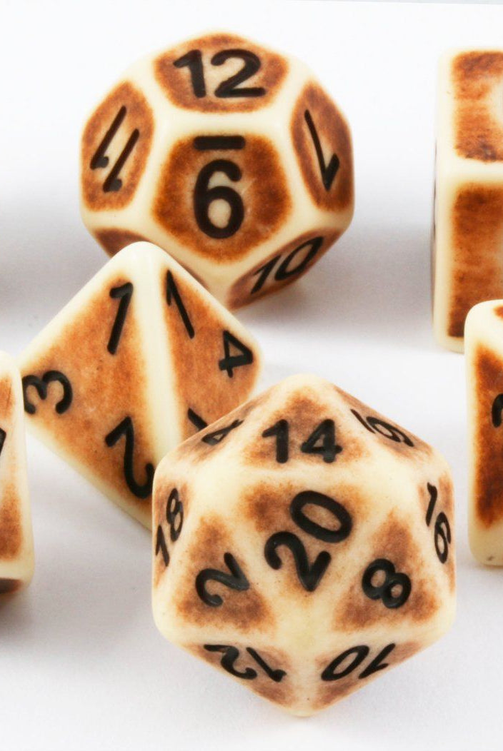 Ancient D&D Dice Ivory