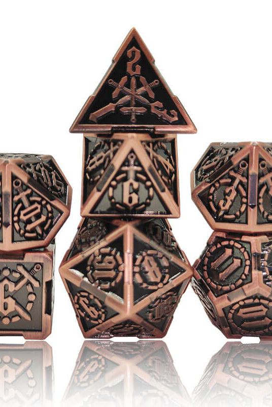 Metal DnD Dice Swordmaster Copper