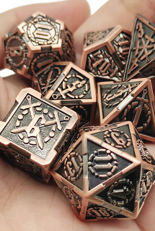 Metal DnD Dice Swordmaster Copper 2