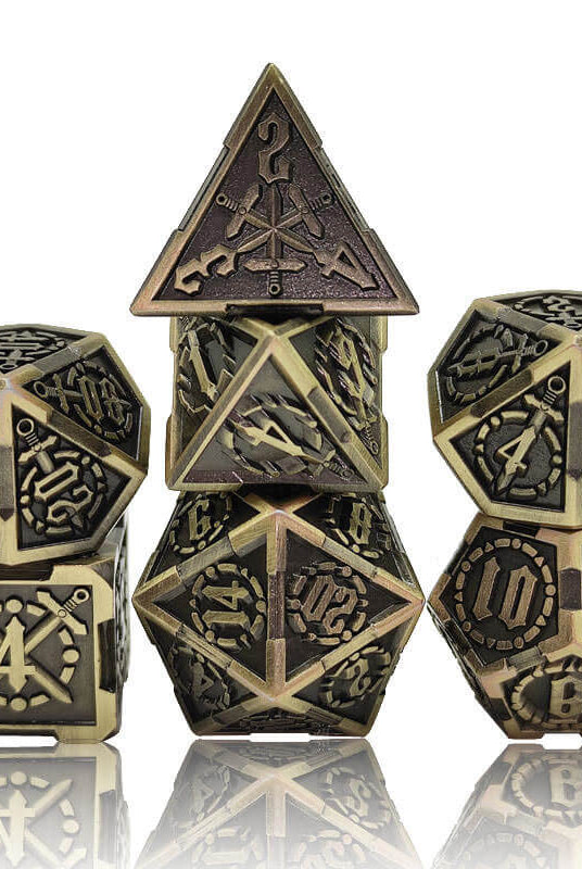 Metal Sword Dice Bronze