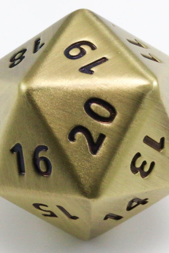 Metal d20 antique gold