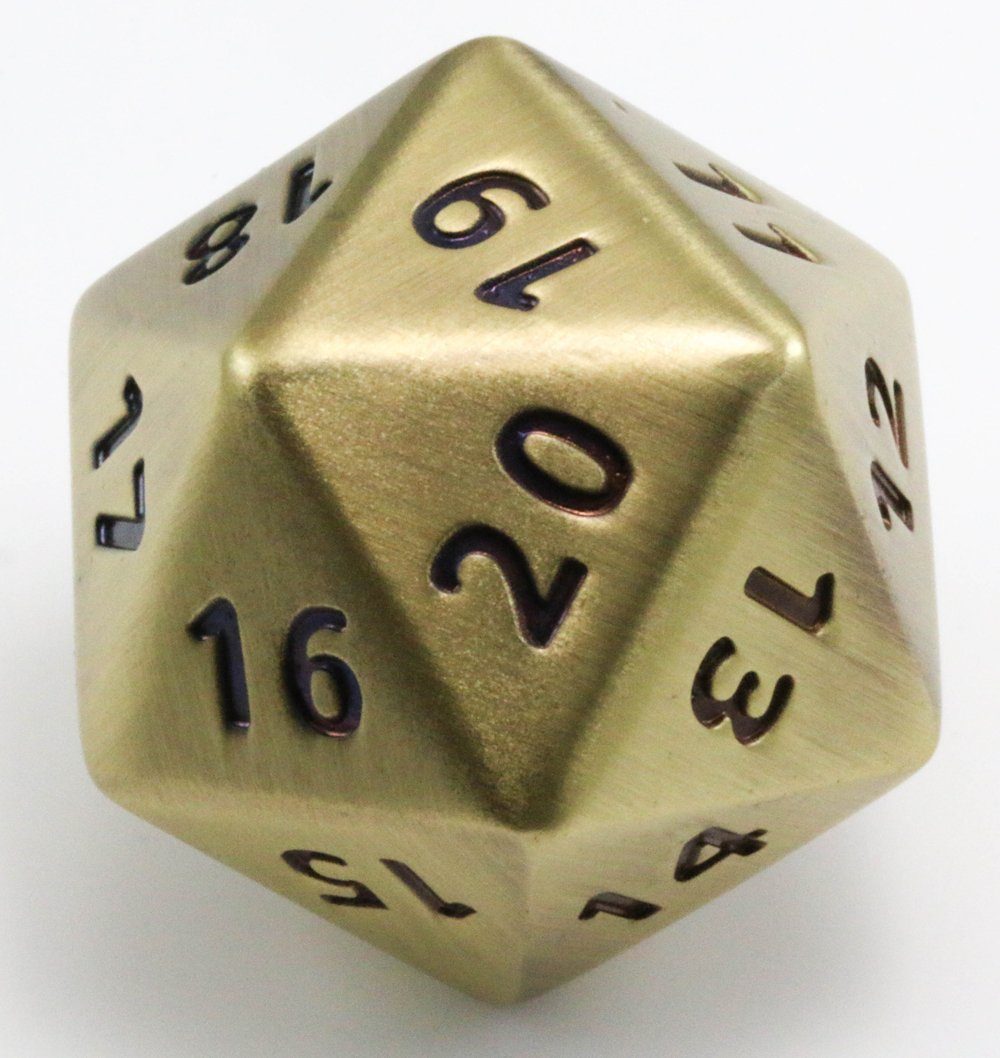 FACTORY SECONDS Metal d20 antique gold