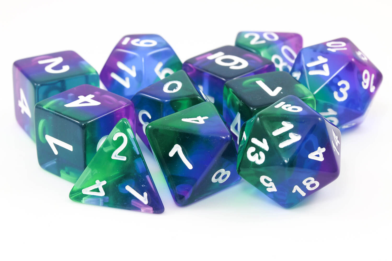 RPG Dice Aurora Dice 11 piece set