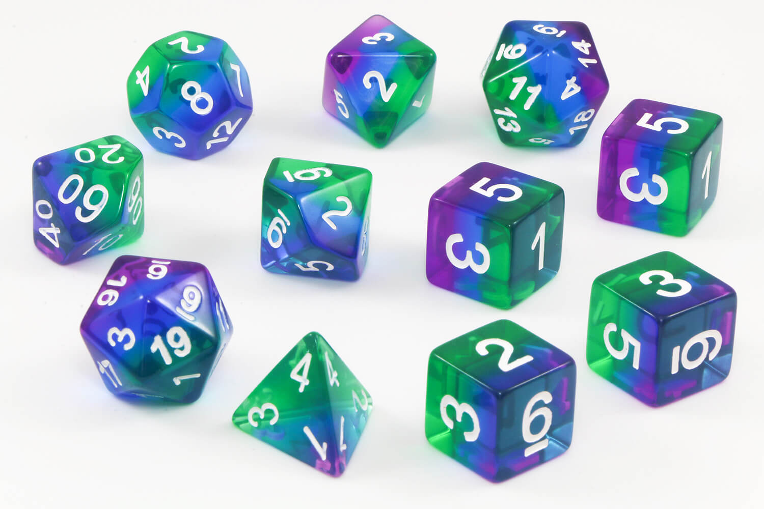 Aurora Dice Blue 11 piece set