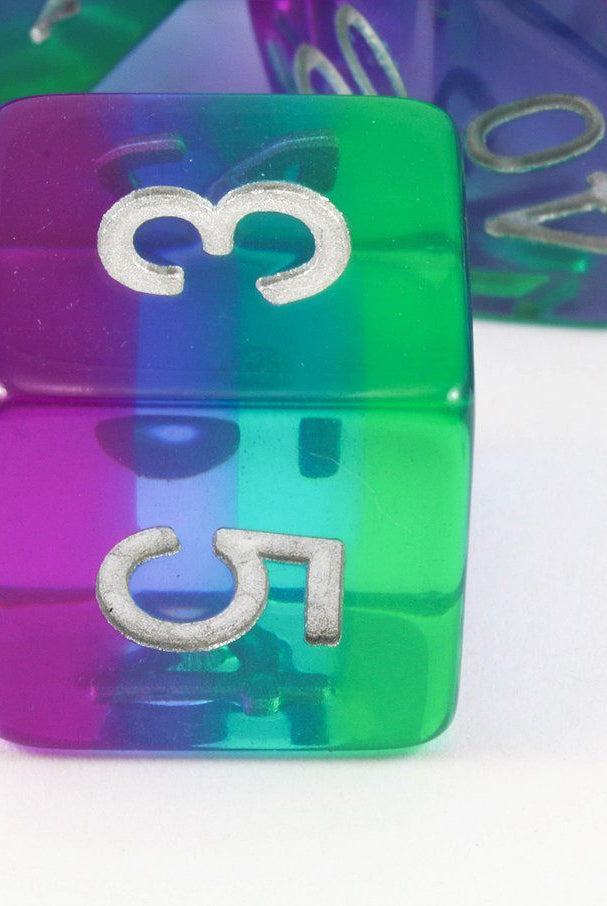 Aurora Blue RPG D6 Dice