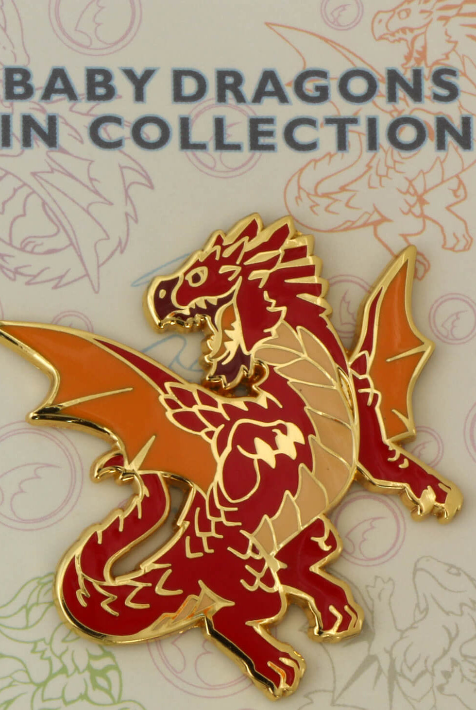 Baby Dragon Red Enamel Pin