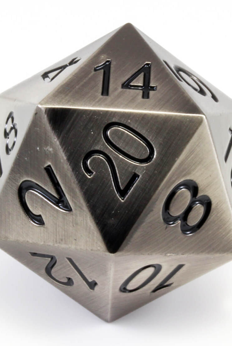 Berserker Giant D20 Antique Silver