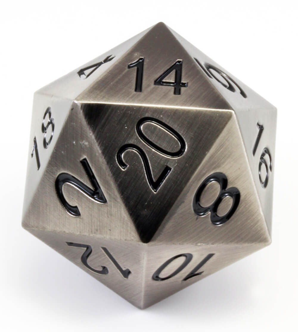 Berserker Giant D20 Antique Silver
