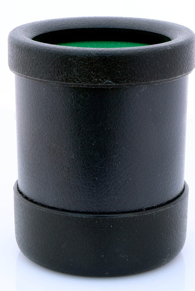 black plastic dice cup