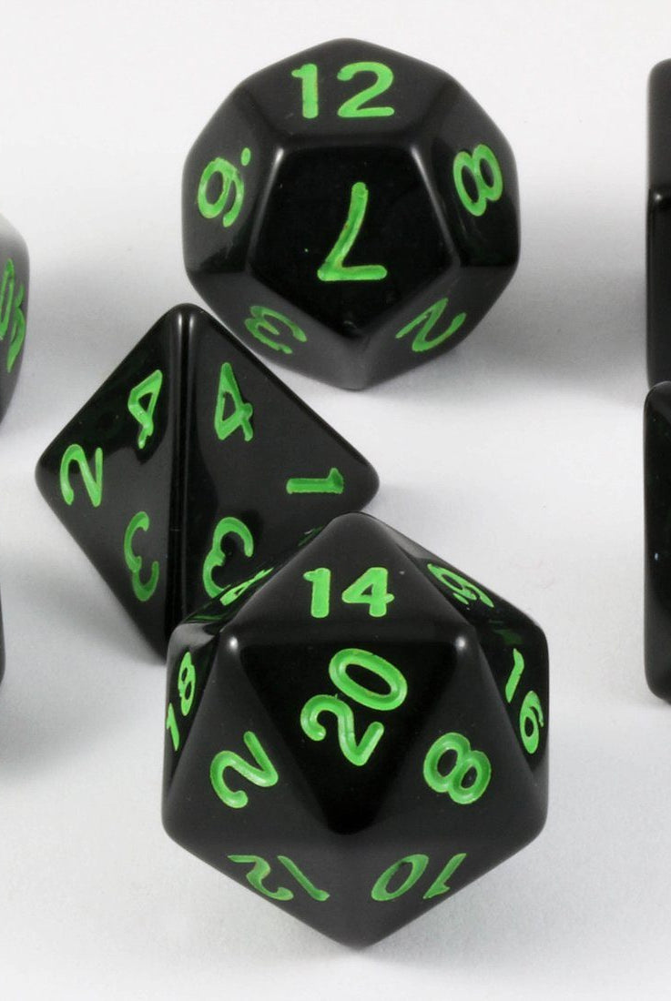 D&D Dice Black Sick Green