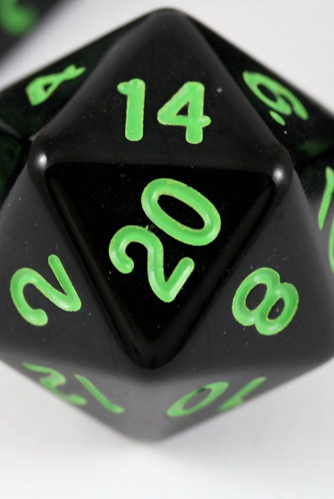 D&D d20 Black Sick Green