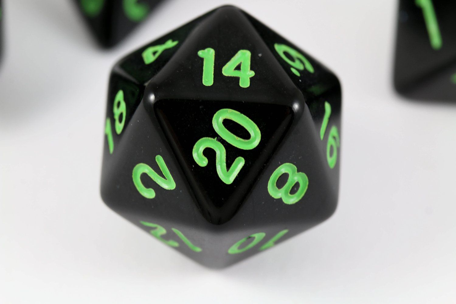 D&D d20 Black Sick Green