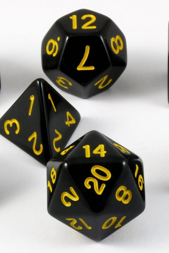 D&D Dice Black Yellow